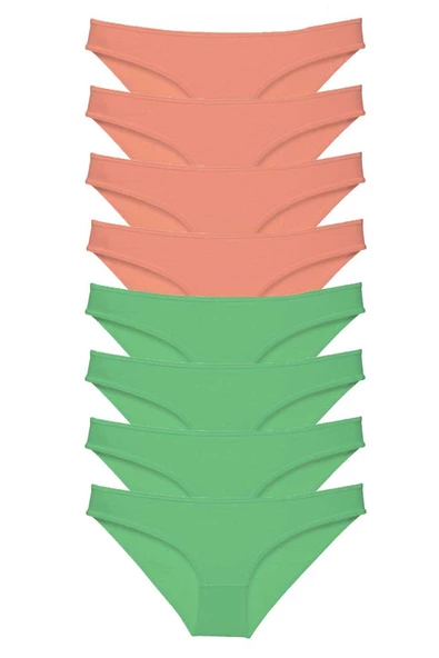 8 adet Eko Set Likralı Kadın Slip Külot Pudra Yeşil ürün görseli