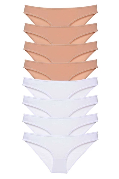 8 adet Süper Eko Set Likralı Kadın Slip Külot Ten Beyaz ürün görseli