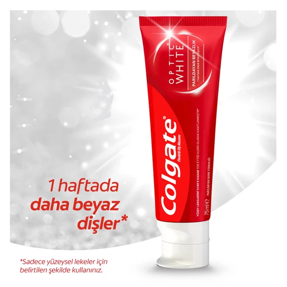 Colgate Optic White Parıldayan Beyazlık Beyazlatıcı Diş Macunu 75 Ml 5 Adet - 2