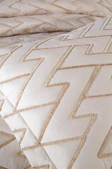 Maria Kapitoneli Tek Kişilik Yatak Örtüsü 180x240 Bej - Resim 5