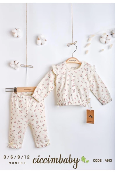 ciccimbaby  FLOWER GARDEN NATUREL PİJAMA TAKIMI