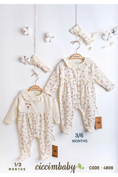 ciccimbaby  Flower Garden Naturel Patikli Tulum (2 Lİ SET)