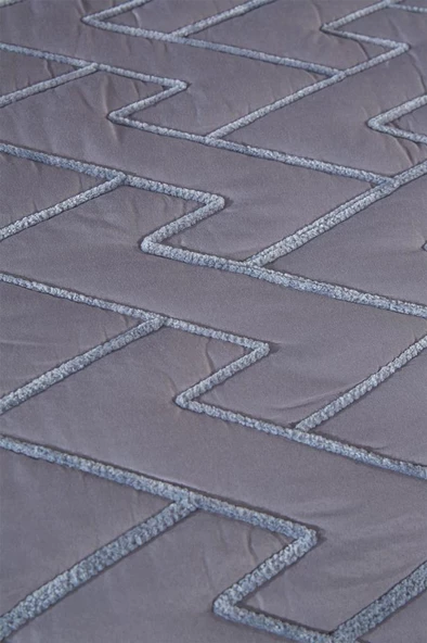 Maria Kapitoneli Tek Kişilik Yatak Örtüsü 180x240 Gri - Resim 2