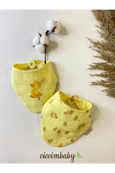 ciccimbaby  CİVCİV BASKILI MÜSLİN FLAR ( 2 Lİ )