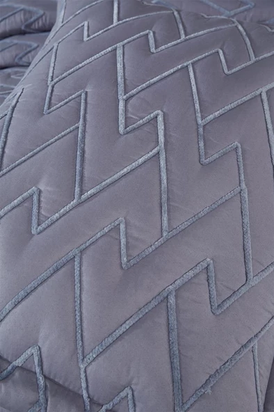 Maria Kapitoneli Tek Kişilik Yatak Örtüsü 180x240 Gri - Resim 4