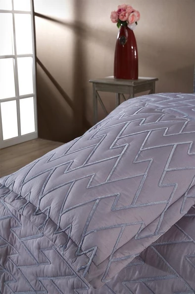 Maria Kapitoneli Tek Kişilik Yatak Örtüsü 180x240 Gri - Resim 5