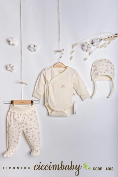 ciccimbaby  FLOWER GARDEN KRUVAZE NATUREL 3 LÜ TAKIM