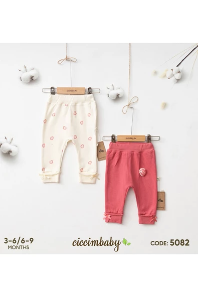 ciccimbaby  MY STRAWBERRY GİRL MANŞETLİ PANTALON (2 Lİ SET)