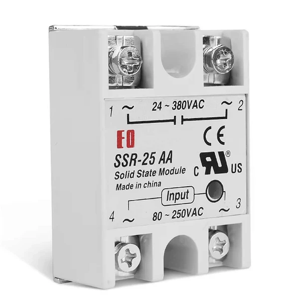 SSR-25AA SSR Röle Ac Çıkış Ac Tetik 25A Ac 24-380V Tek Fazlı Solid State Röle Elektronik Anahtar - Resim 7