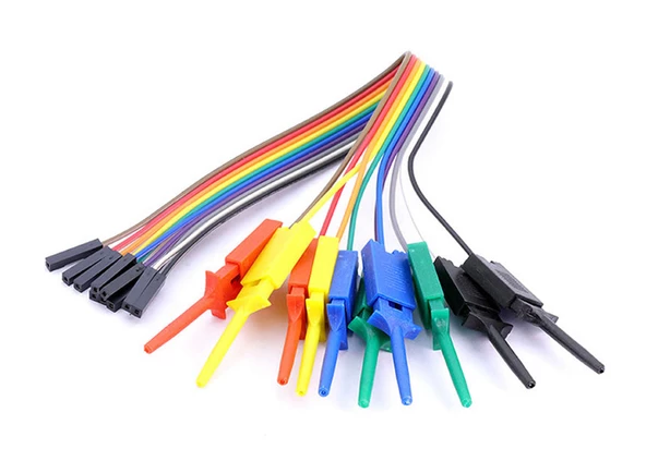 10 lu Dişi Dupont Kablolu Kanca Lojik Analizör Prob Mini Test Kancası Lehimsiz Tutucu Yakalayıcı - Resim 7