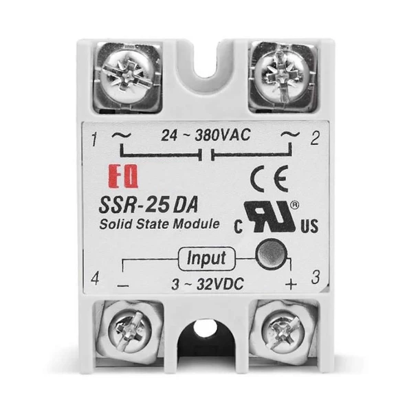 SSR-25DA SSR Röle AC Çıkış DC Tetik 25A AC 24-380V Tek Fazlı Solid State Röle Elektronik Anahtar