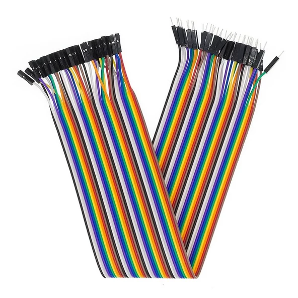 30cm 40 Pin Erkek Dişi Dupont Kablo Ayrılabilir 2.54mm 10 Renk Breadboard Atlama Kablosu Jumper Tes