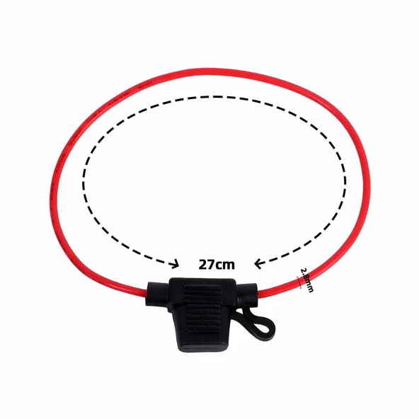 Standart Tip Araba Sigorta Tutucu Su Geçirmez Soket 26cm Kablolu Plastik IP67 Toz Nem Muhafaza - 4