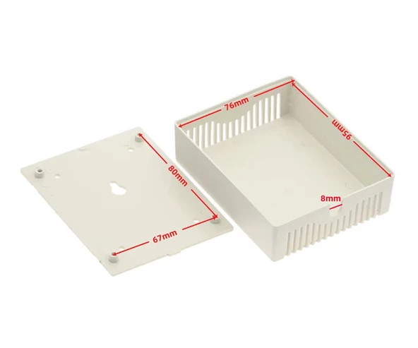 Plastik Elektronik Proje Kutusu 100 x 80 x 29mm Beyaz Renk Duvar Montaj Tip Elektronik Devre Protot - Resim 3