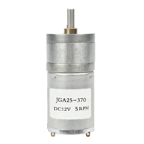 12V 5Rpm JGA25-370 Redüktörlü DC Motor Metal Dişli Yüksek Tork Kuvvet 25mm Robot Oyuncak