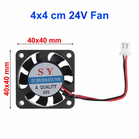 DC 24V FAN 40x40mm 0.1A 6000 Rpm 4x4cm Soğutucu Kuluçka Ekran Kartı Cooler Peltier Printer PC Cpu - Resim 5