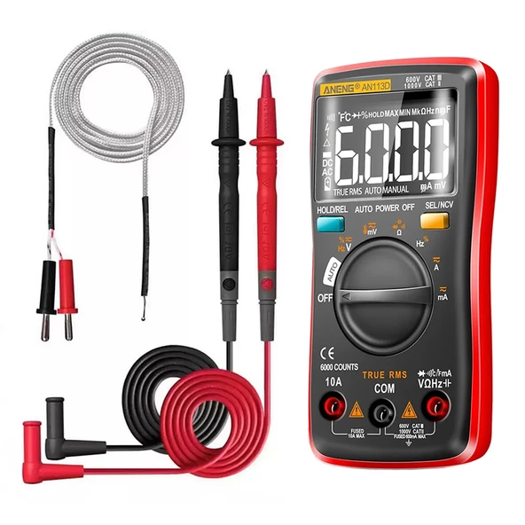 Aneng AN113D Dijital Multimetre Otomatik Algılama True-Rms NCV Voltmetre Ampermetre AC DC Voltaj Ak