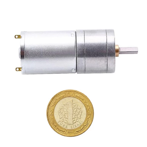 12V 5Rpm JGA25-370 Redüktörlü DC Motor Metal Dişli Yüksek Tork Kuvvet 25mm Robot Oyuncak - Resim 6