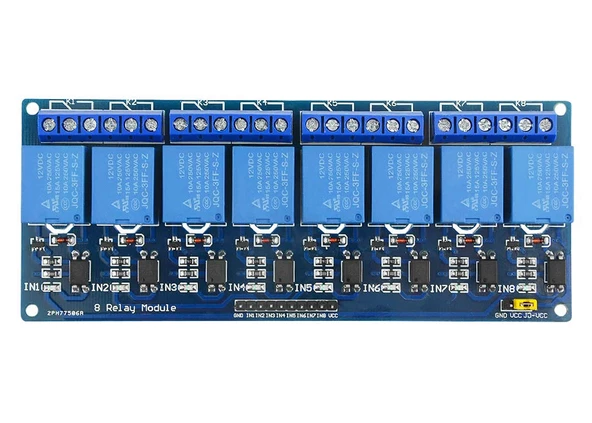 8 Kanal DC 12V Röle Modül AC 250V DC 30V 10A Optokuplör İzolasyonlu Girişler Elektronik Anahtar