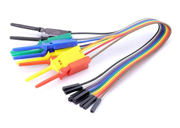 10 lu Dişi Dupont Kablolu Kanca Lojik Analizör Prob Mini Test Kancası Lehimsiz Tutucu Yakalayıcı - Resim 6