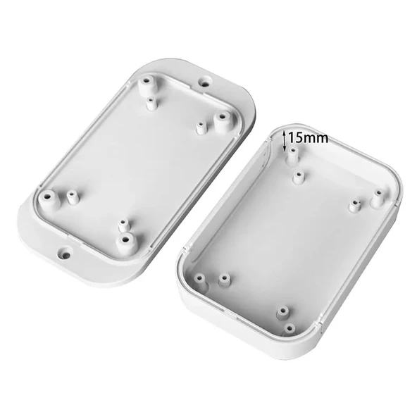 AK-W-67 100x67x22mm Plastik Kutu Beyaz Renk Duvar Montaj Tip Elektronik Devre Cihaz Ev Otomasyon - Resim 3