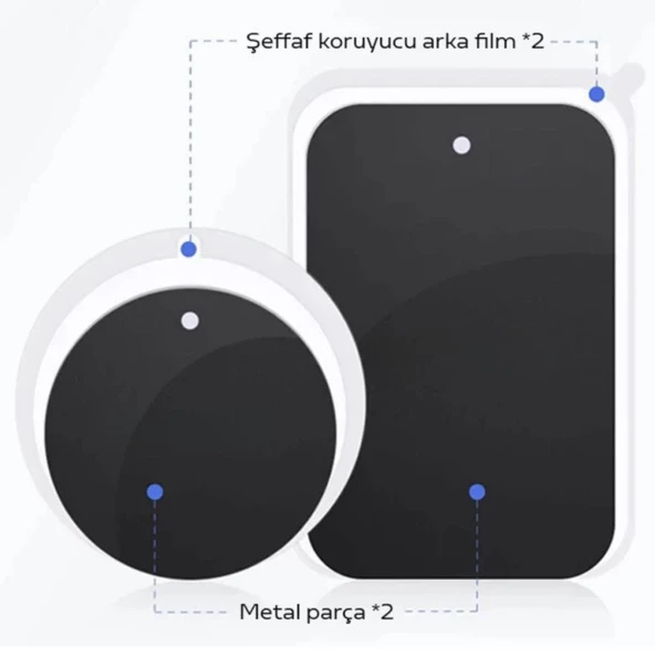 Coofbe Tüm Telefonlara Uyumlu Magnetic Telefon Tutucu Plaka 2 Adet Mıknatıslı Telefon Arkası Levha - Resim 5