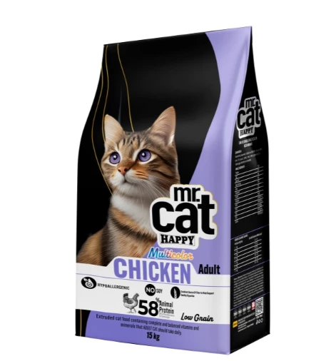 Mr. Cat Happy Tavuklu Yetişkin Kedi Maması 15 Kg