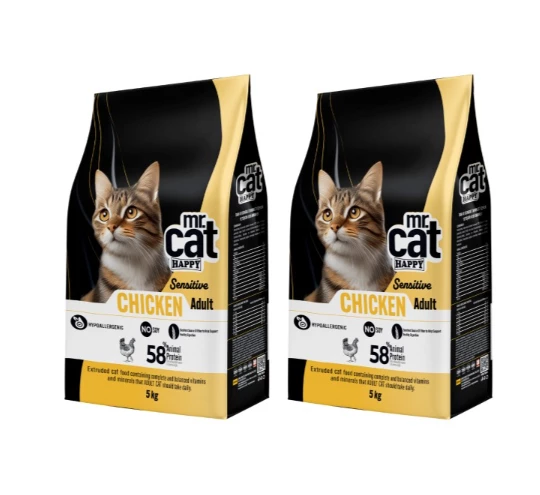 Mr. Cat Happy Sensitive Tavuklu Yetişkin Kedi Maması 2 X 5 Kg