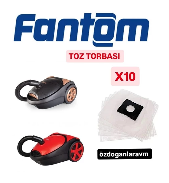 Fantom Elektrik Süpürge Toz Torbası 10 Adet Motor Filitreli