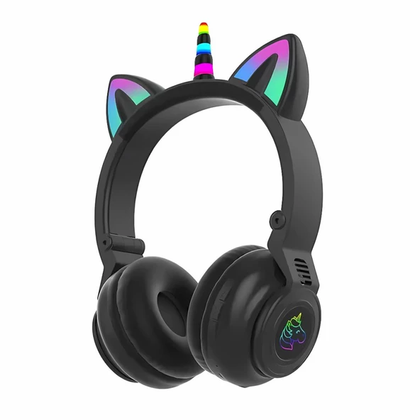 Coofbe Unicorn 94dB Güvenli Ses Kontrollü Yumuşak Kulak pedli Bluetooth Kulaklık Bluetooth Çocuk Kulaklığı