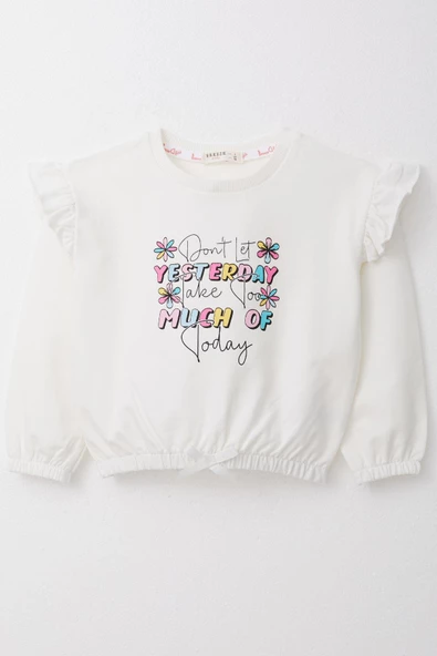 Kız Çocuk Yesterday Baskılı Sweat - Resim 3