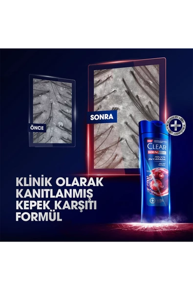 Clear Men Kepeğe Karşı Etkili Şampuan Hızlı Stil 2'si 1 Arada Kolay Şekil Alan Saçlar 350 ml x3 - 4