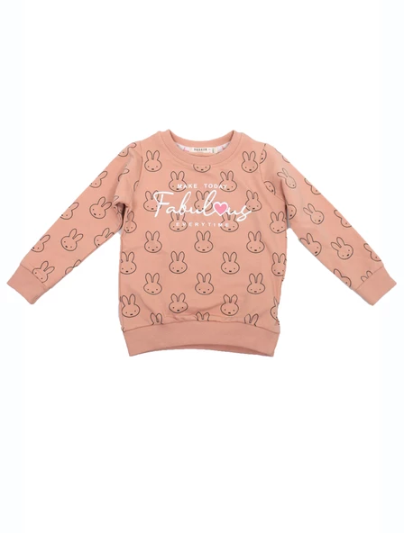 Kız Bebek Tavşanlı Sweatshirt