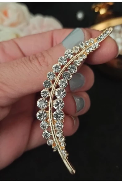 Lak Kaplama Gold Taşlı Yaprak Kıkırdak Geçirmeli Büyük Küpe Gold Tek Ebat - 2