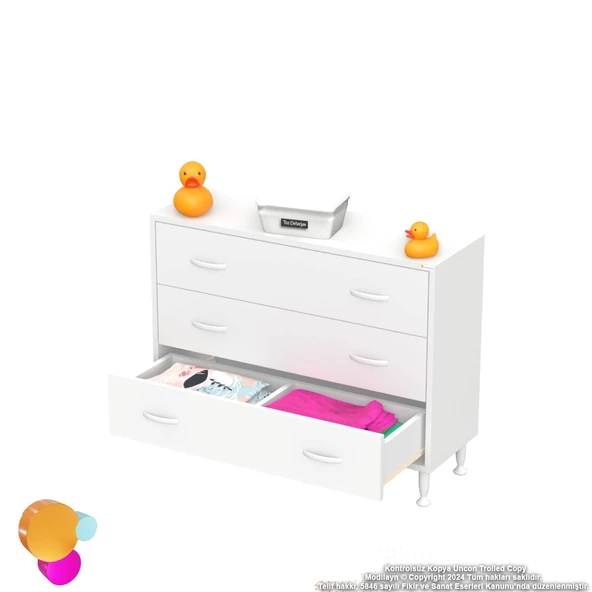 Modilayn SÖKE 90x75x32,5 cm’ lik 3 Çekmeceli 6 Gözlü Banyo Organizeri Maxi Çok Amaçlı Banyo dolabı - 6