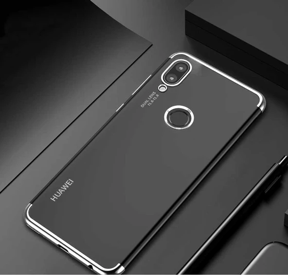 Huawei P20 Lite Kılıf Dört Köşeli Lazer Silikon Kılıf - Resim 7