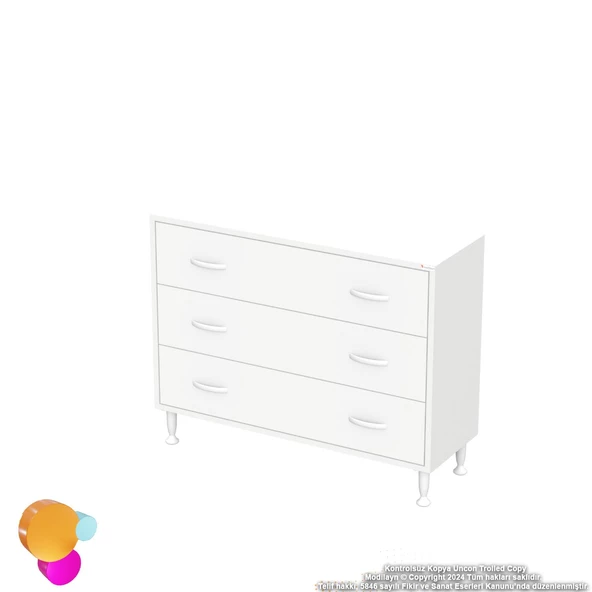 Modilayn SÖKE 90x75x32,5 cm’ lik 3 Çekmeceli 6 Gözlü Banyo Organizeri Maxi Çok Amaçlı Banyo dolabı - 8