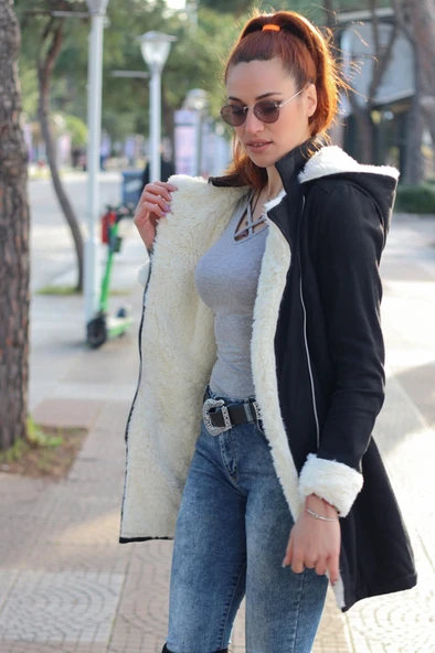 Kışlık Kaşmir Kaşe Kadın Kaban ürün görseli 1