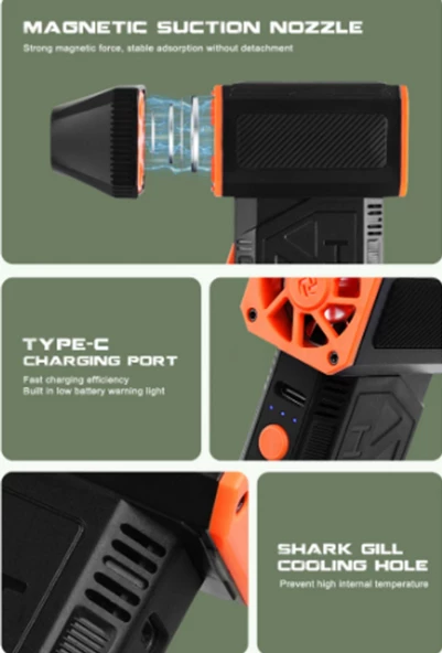 HURRICANE Mini Jet Fan Turbo Fan 130000RPM Özel Tasarım Mangal Yakma, Araç kurulama, Pc temizleme - 4