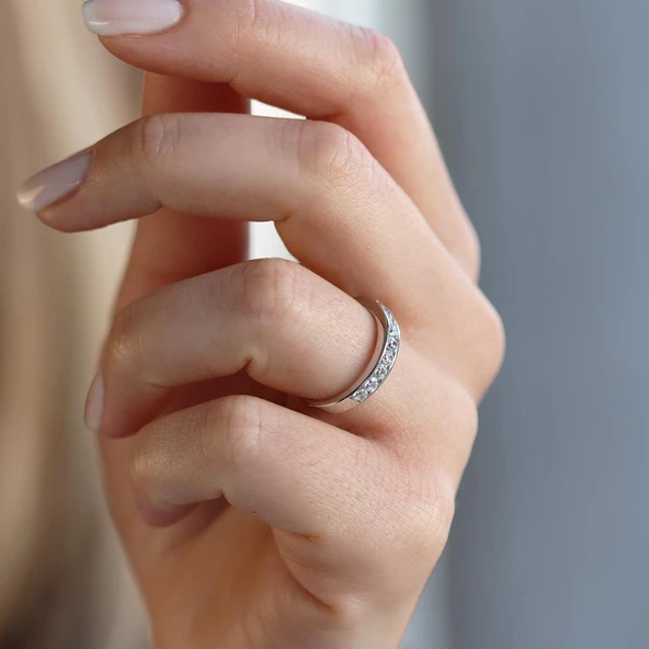 Tek Sıra Yarımtur Sky Diamond Yüzük - 3