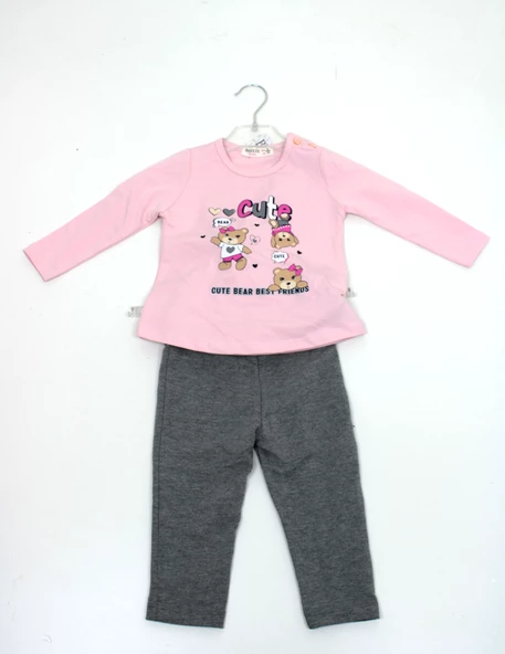 Kız Bebek Ayıcıklı Taytlı Takım - 7