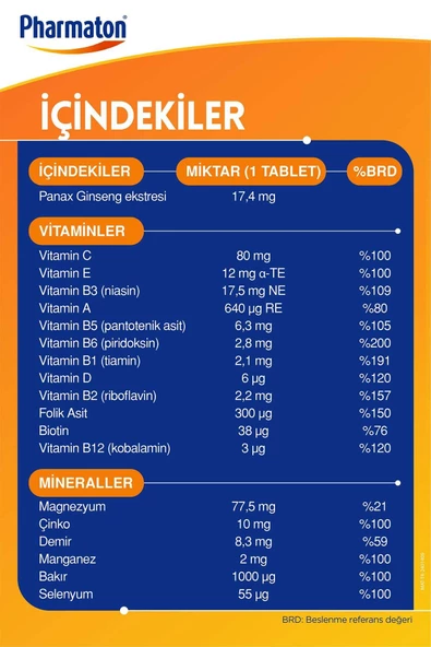 Pharmaton Vitality 30 Tablet - Ginseng G115, Multivitamin Ve Mineraller - 6