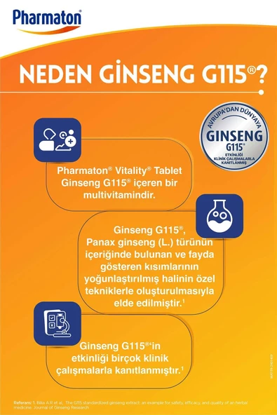 Pharmaton Vitality 30 Tablet - Ginseng G115, Multivitamin Ve Mineraller - 3