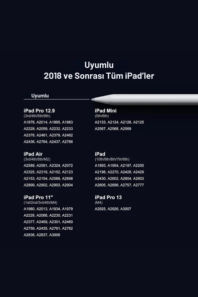 iPad Uyumlu Avuç içi Reddeden Eğim Hassasiyetli Manyetik Yapışan Dokunmatik Yazım ve Çizim Kalem - 7