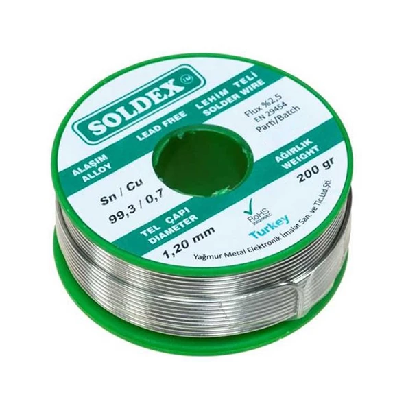 Soldex 1.20 Mm 200 Gr Kurşunsuz Lehim Teli
