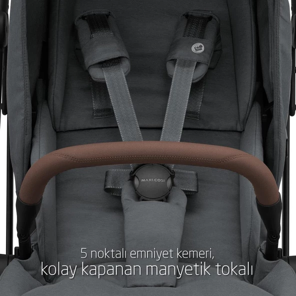 Maxi-Cosi Leona2 Çift Yönlü Uzatılabilir Sırt Desteği Tam Yatabilir Bebek Arabası Twillic Graphite - 12