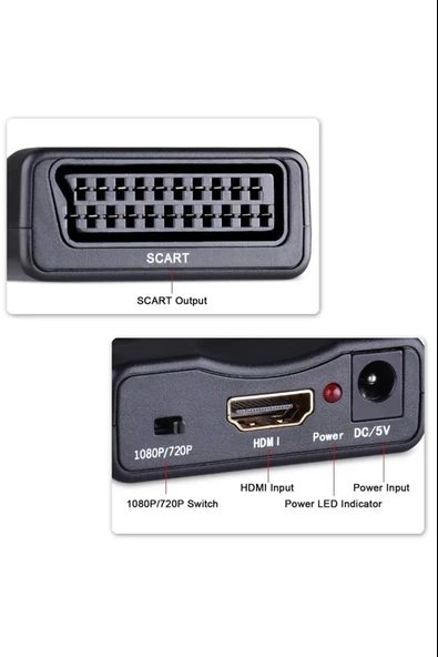 Anunnaki Hdmı To Scart Av Video Tv Çevirici Dönüştürücü Adaptör - 2