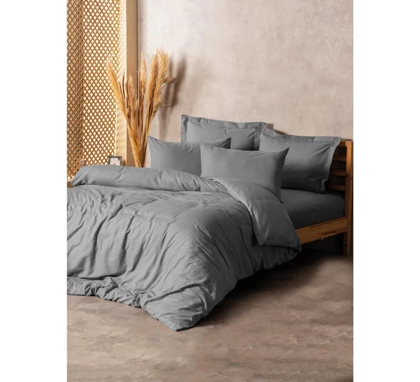 Cotton Box Plain Çift Kişilik Nevresim Takımı Gri ürün görseli 1