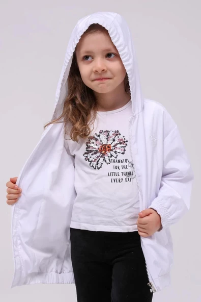 Kız Çocuk Mevsimlik Yağmurluk Ceket 51297 - 2