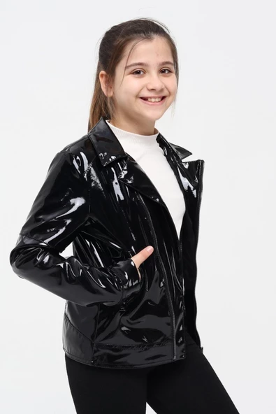 Kız Çocuk Deri Ceket 51262 - 4